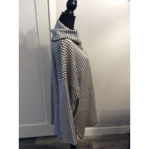 Calvin Klein Houndstooth Tunic Sweater Cowl Neck Size XL Black white - Picture 2 of 5